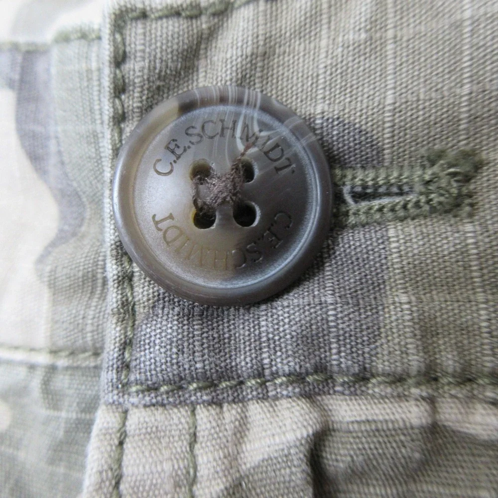 CE Schmidt Workwear Cargo Shorts Mens 40x11 Green Camo Cotton Ripstop Utility